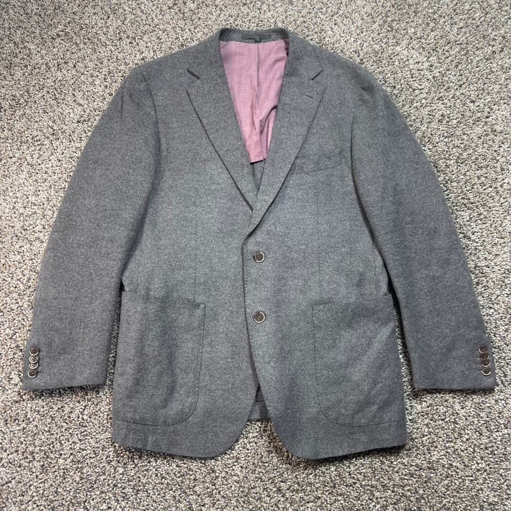 Suitsupply Wool Silk Cashmere Men 44R Blazer Trabaldo Togna 1840 Grey Sport Coat